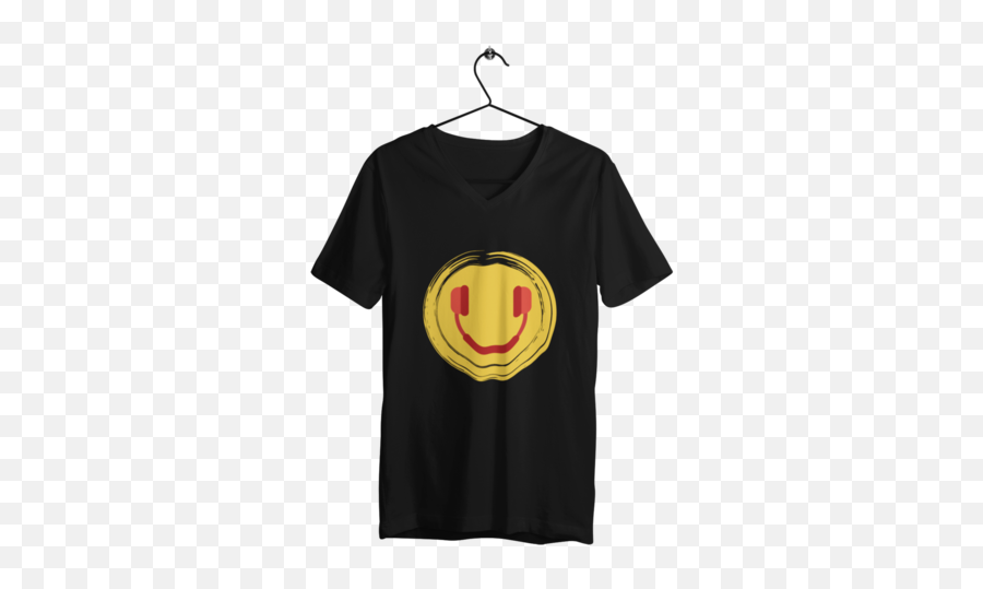 Mens V Neck T Shirt In Black V Neckcolour With Gaming And - Unisex Emoji,V) Emoticon