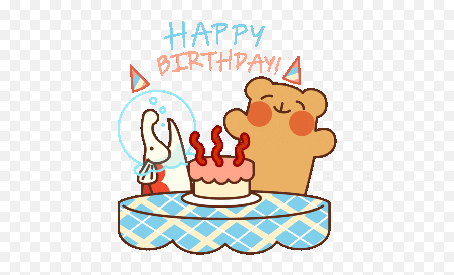 Via Giphy Feliz Cumpleaños Cumpleaños Tarjetas - Birthday Gif Cartoon Cake Emoji,Feliz Cumplea?os Emoji