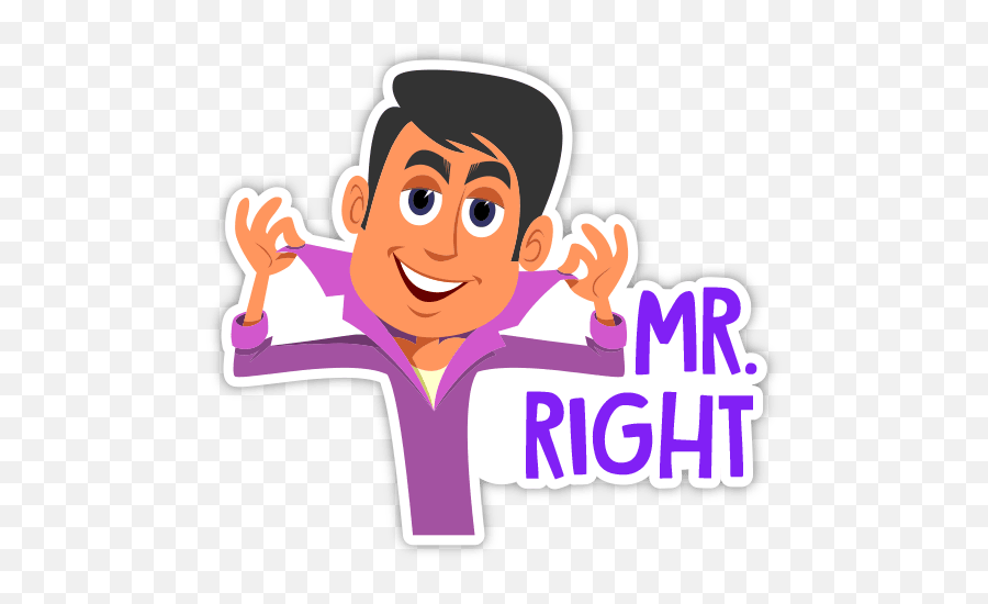 Couple Mushy Stickers - Mr Right Cartoon Emoji,Laying Emoji