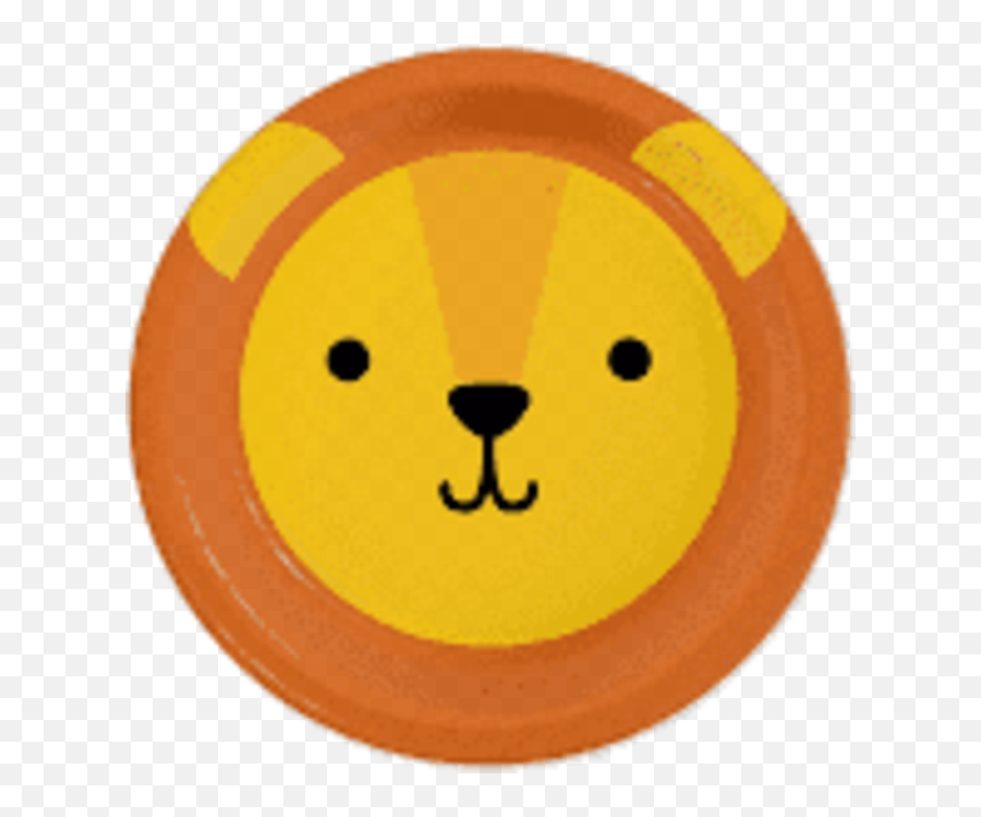 Lion Animal Face 7 Paper Plates 8 Ct - Plate Emoji,How To Make A Shark Emoticon