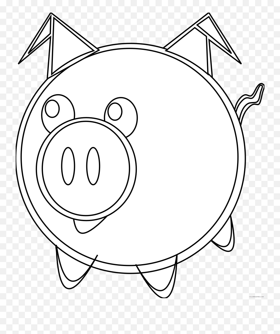 Pig Outline Coloring Pages Pig Black And Printable - Black And White New Year Card To Print Emoji,Flying Pigs Emoji