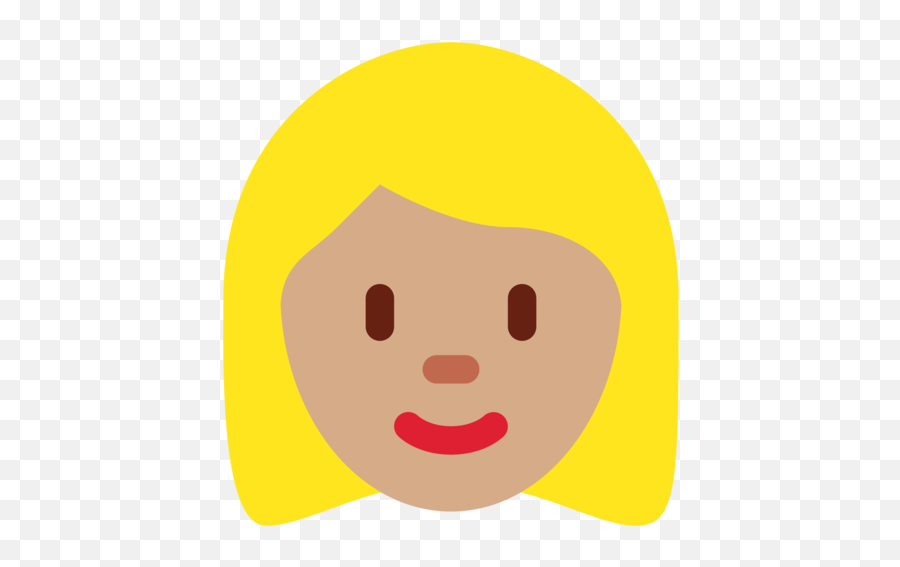 Medium Skin Tone Blond Hair Emoji - Femme Blonde Emoji,Blonde Emoji