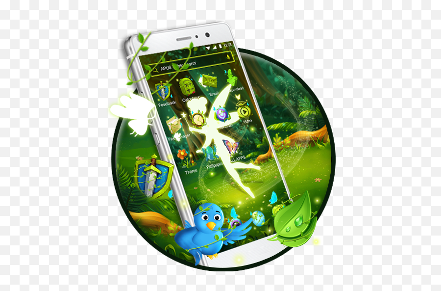 Green Fairy Butterfly - Apus Stylish Theme Apk Download Free Emoji,Emojis For Android Fairy