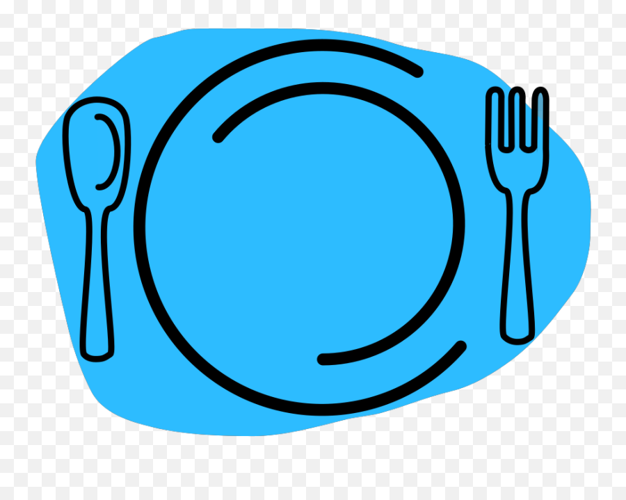 Blue Plate Cartoon Png Svg Clip Art For Web - Download Clip Emoji,Fork Knife Plate Emoji