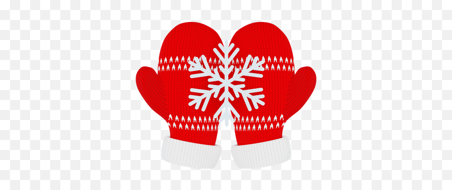 Premium Knitted Red Mittens Hold A Snowflake 3d Illustration Emoji,Snowflake And Snowman Discord Emoji