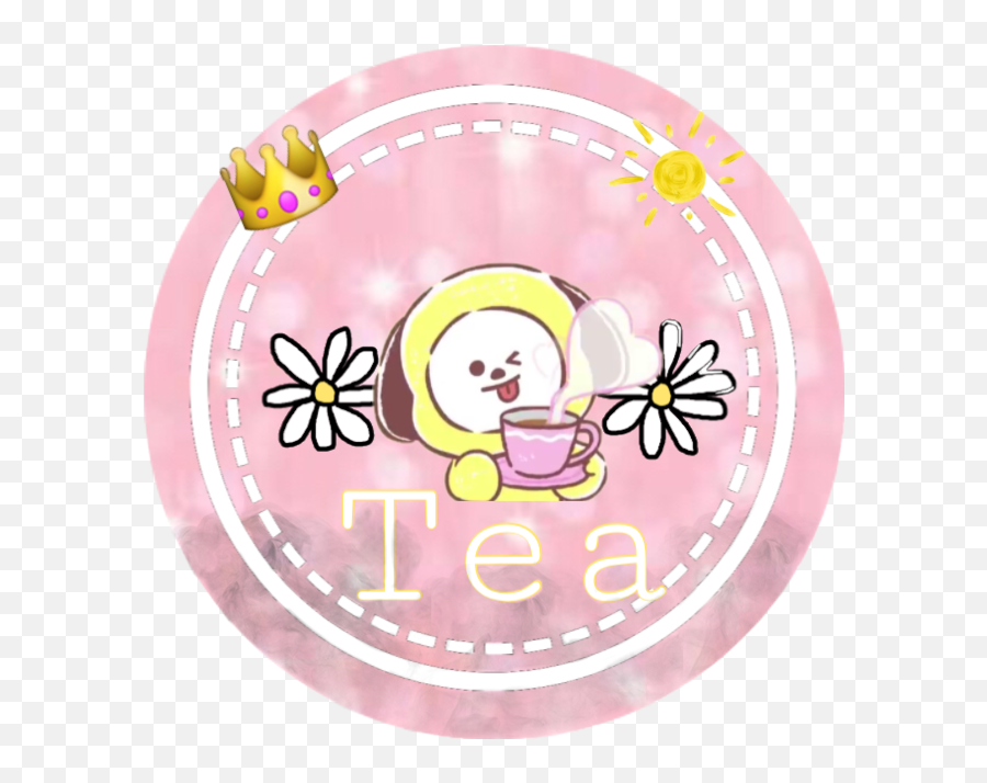 Pink White Yellow Crown Emoji Sun Dog Image By Liz - Common Daisy,Teacup Emoji