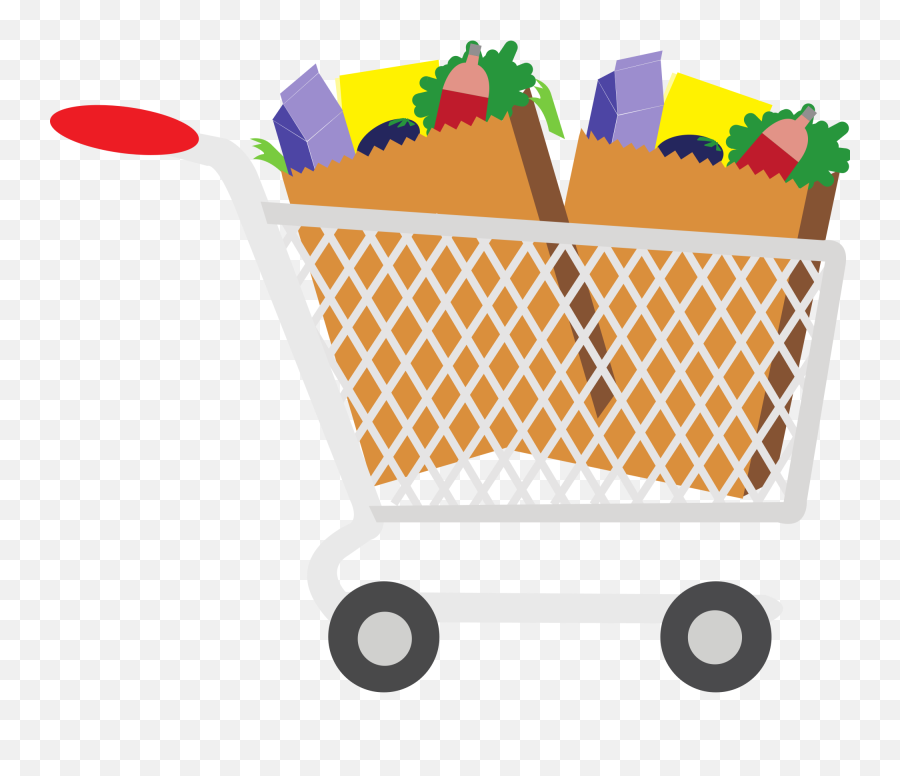 Shop Clipart Convenience Store Shop Convenience Store - Cart With Food Clipart Emoji,Groceries Emoji