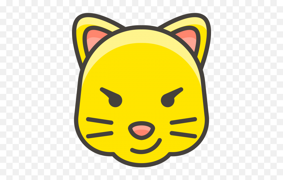 Cat Face With Wry Smile Emoji Clipart - Cute Cat Logo Vector,Cat Smile Emoji