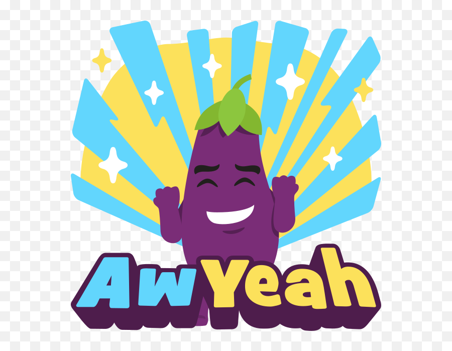 Eggplant Life Emoji Inspired Stickers By Emojione By - Happy,Eggplant And Peach Emoji