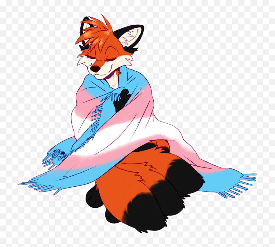 Transgender Pride - Ember Clipart Full Size Clipart Furry With Trans Flag Emoji,Trans Heart Emoji