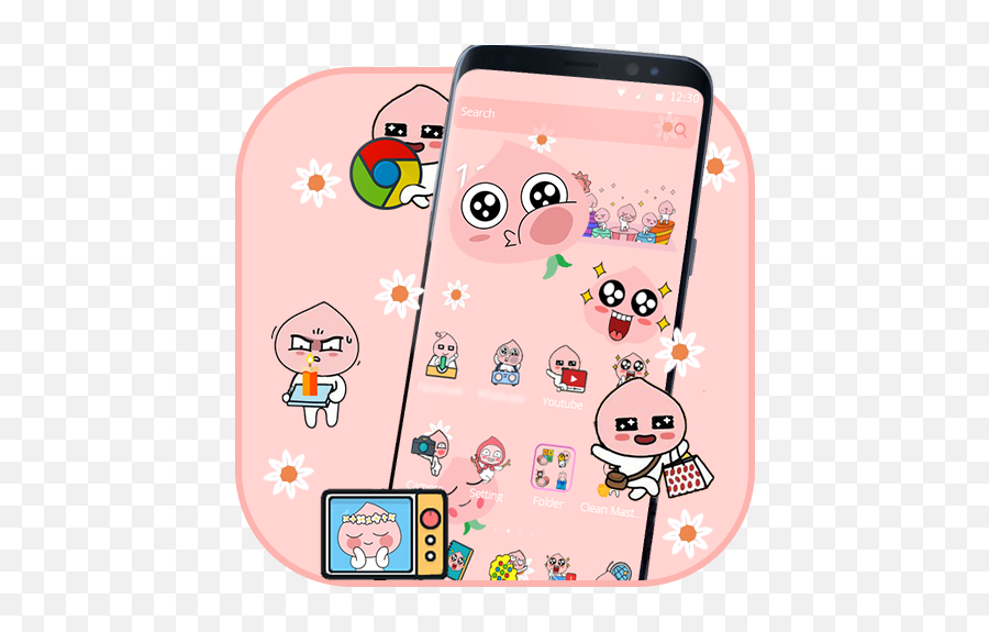 Smart Pink Emoji Theme - Smartphone,4k Peach Emoji