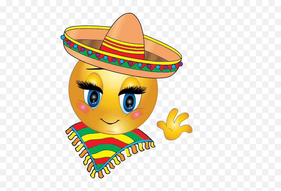 Mexican Girl Smiley Emoticon Clipart Panda - Free Clipart Mexican Smiley Face Emoji,Smiley Emoticon