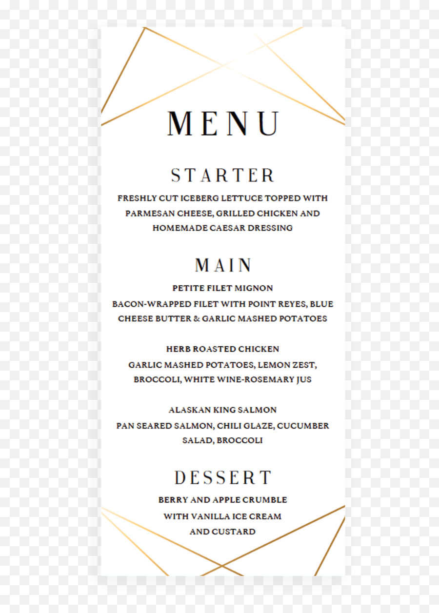 Modern Wedding Menu Cards Template - Gl1 Vertical Emoji,Garlic Emoji