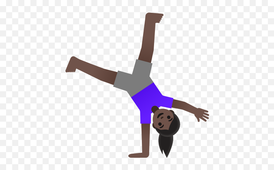 Roda De Carro Em Tom De Pele Escura - Do A Cartwheel Clipart Emoji,Uma Sobrancelha Levantada Emoji