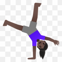 Roda De Carro Em Tom De Pele Escura - Do A Cartwheel Clipart Emoji,Uma Sobrancelha Levantada Emoji