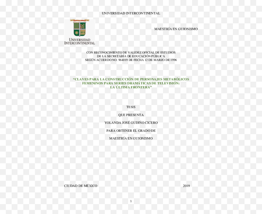 Pdf Universidad Intercontinental Maestría En Guionismo - Uic Emoji,Emoticon Un Ojo Cubierto Por Mitad De Un Lente O Lupa