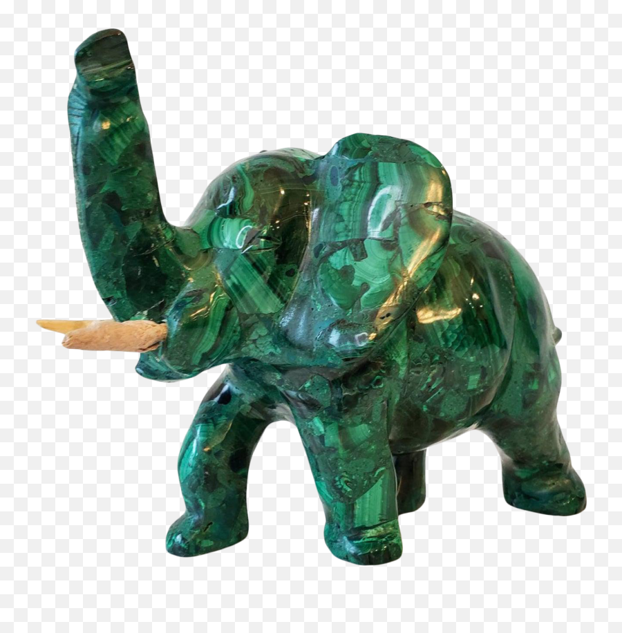 Large Carved Malachite Elephant - Indian Elephant Emoji,Inside Out Emotions Elephtant