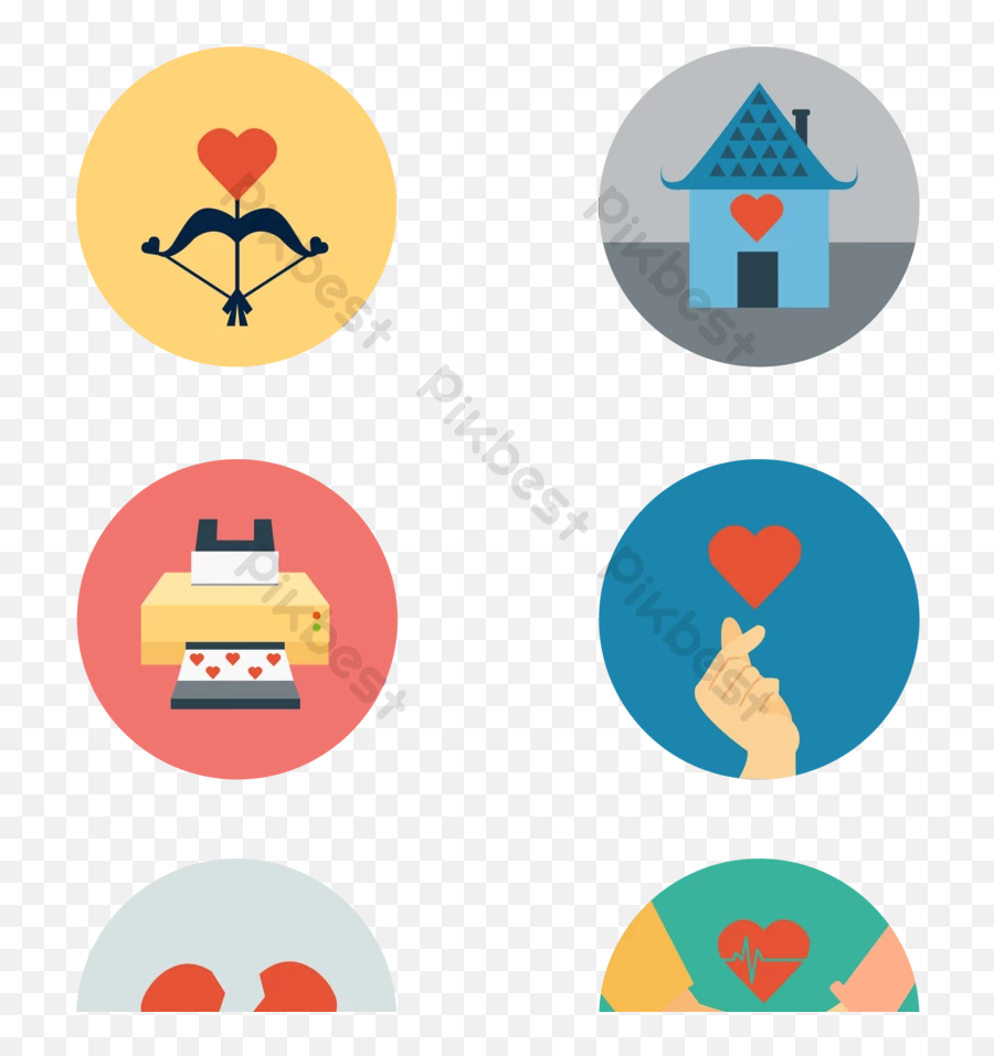 Vector Round Valentine Icon Design Ai Free Download - Pikbest Emoji,Valentines Day Text Emoticons