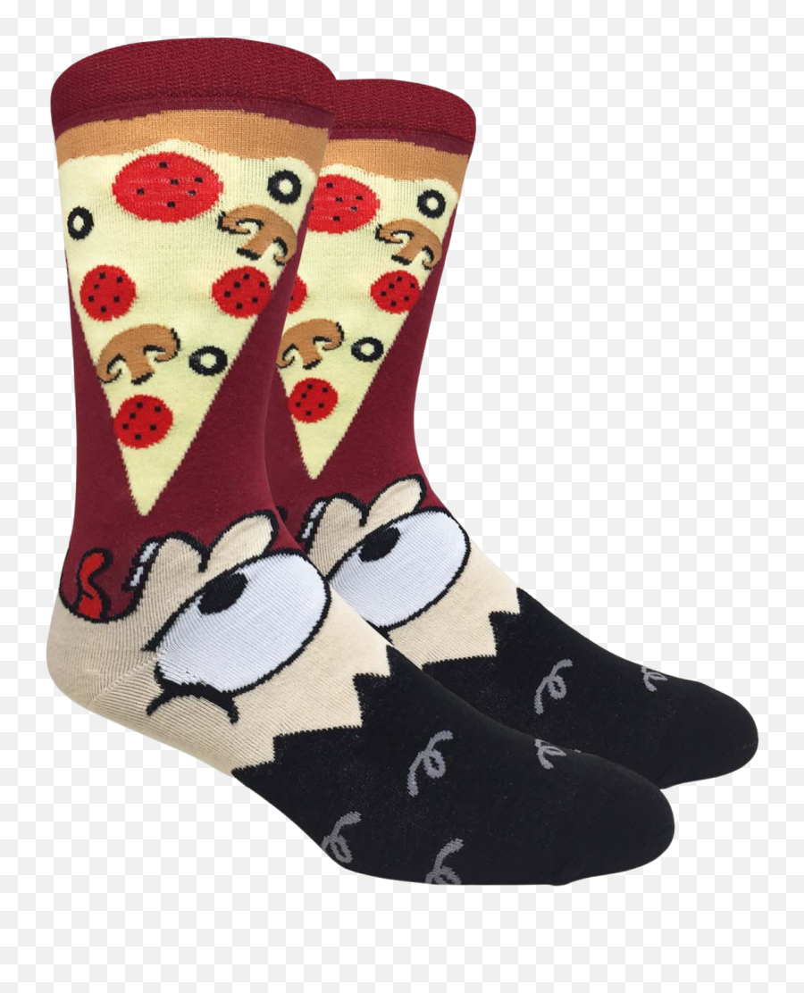 Fine Fit Funny Crew Novelty Dress Casual Socks Man Eating Pepperoni Pizza Red Black Emoji,Blue Emoji Eating Cookie