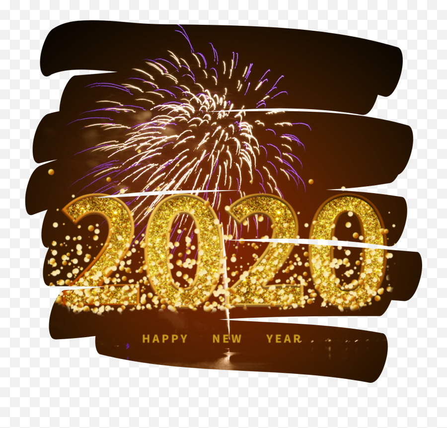 Happynewyear 2020 Glitter Gold Sticker By Jazzy - Fireworks Emoji,New Year's Emoji