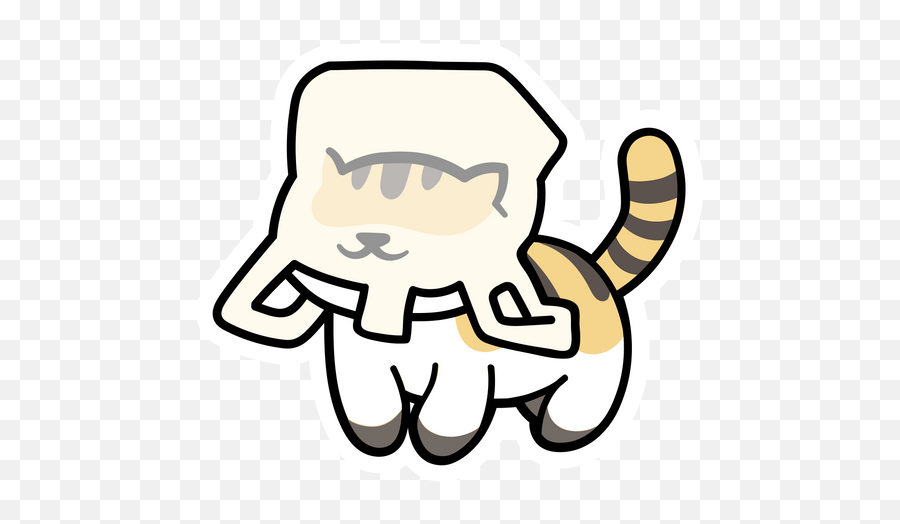 Cute Cat Wearing Bag On Head Sticker - Sticker Mania Emoji,Cat Paw Emoji.