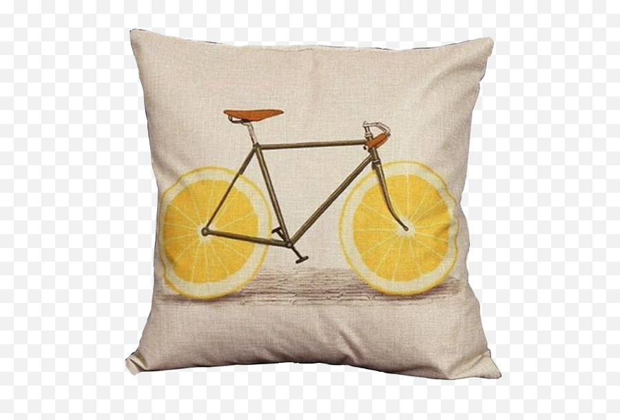 Lemon Sticker - Limon Tekerlekli Bisiklet Emoji,Lemon Emoji Pillow