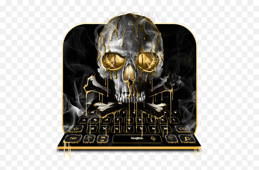 Gold Black Horrific Skull Keyboard U2013 Apps Bei Google Play - Scary Emoji,Skull Bones Emoji