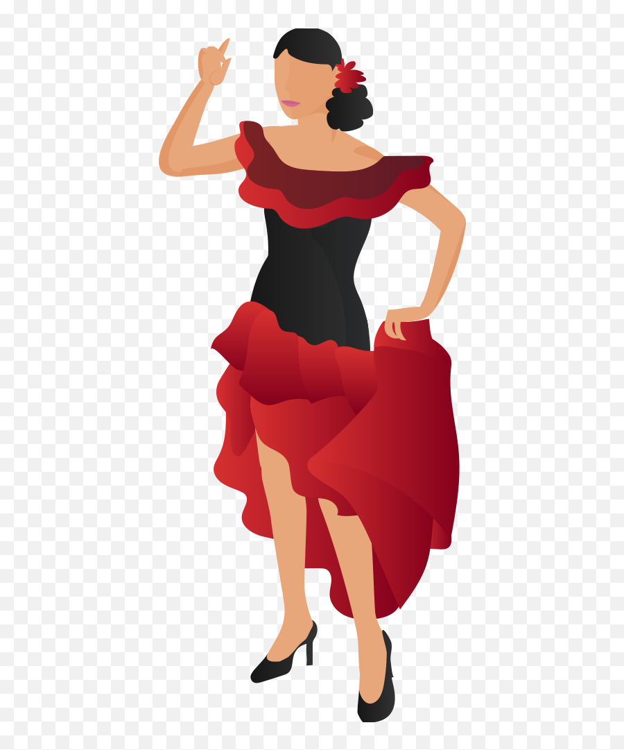 This Is A Sticker Of A Mexican Women - Woman Clipart Full Mexican Lady Red Dress Art Emoji,Sassy Black Woman Emoji