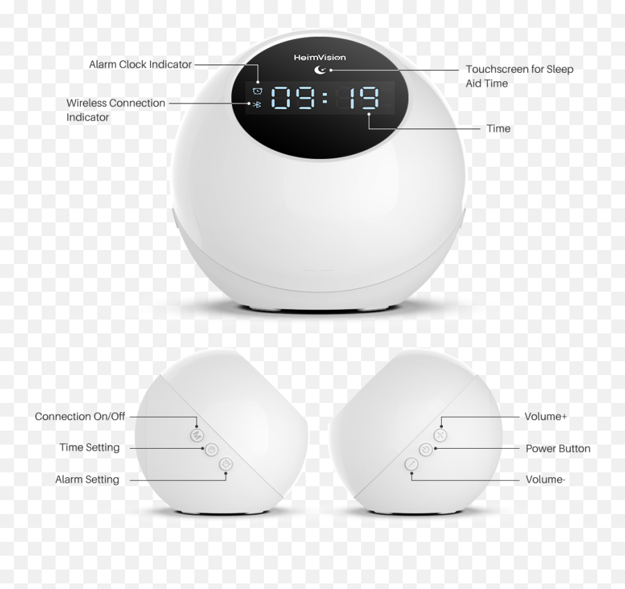 Heimvision A60c Music Wake Up Light Sunrise Digital Alarm Clock - Heimvision Clock Power Button Emoji,Alarm Clocks For Kids Emojis