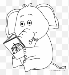 Black And White Elephant Coloring Pages - Dot Emoji,Black And White Cute Coloring Sheets Of Foods And Emojis