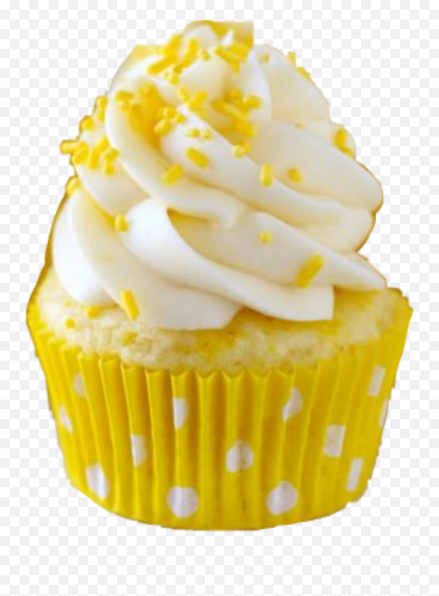 Yellow Cake Cupcake Frosting Sticker - Cupcake Transparent Aesthetic Yellow Emoji,Emoji Cupcakes How To Decorate