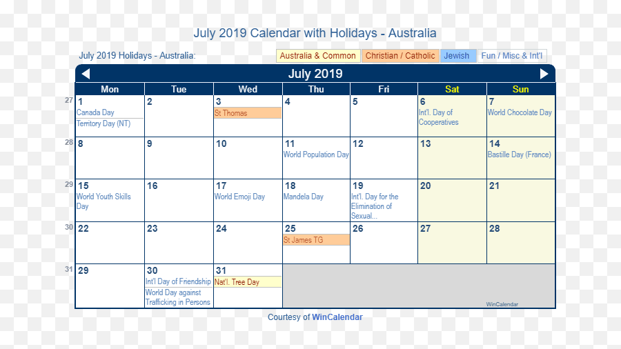 July 2019 Calendar With Holidays - Australia Holidays In September 2021 Emoji,Slovenia Flag Emoji