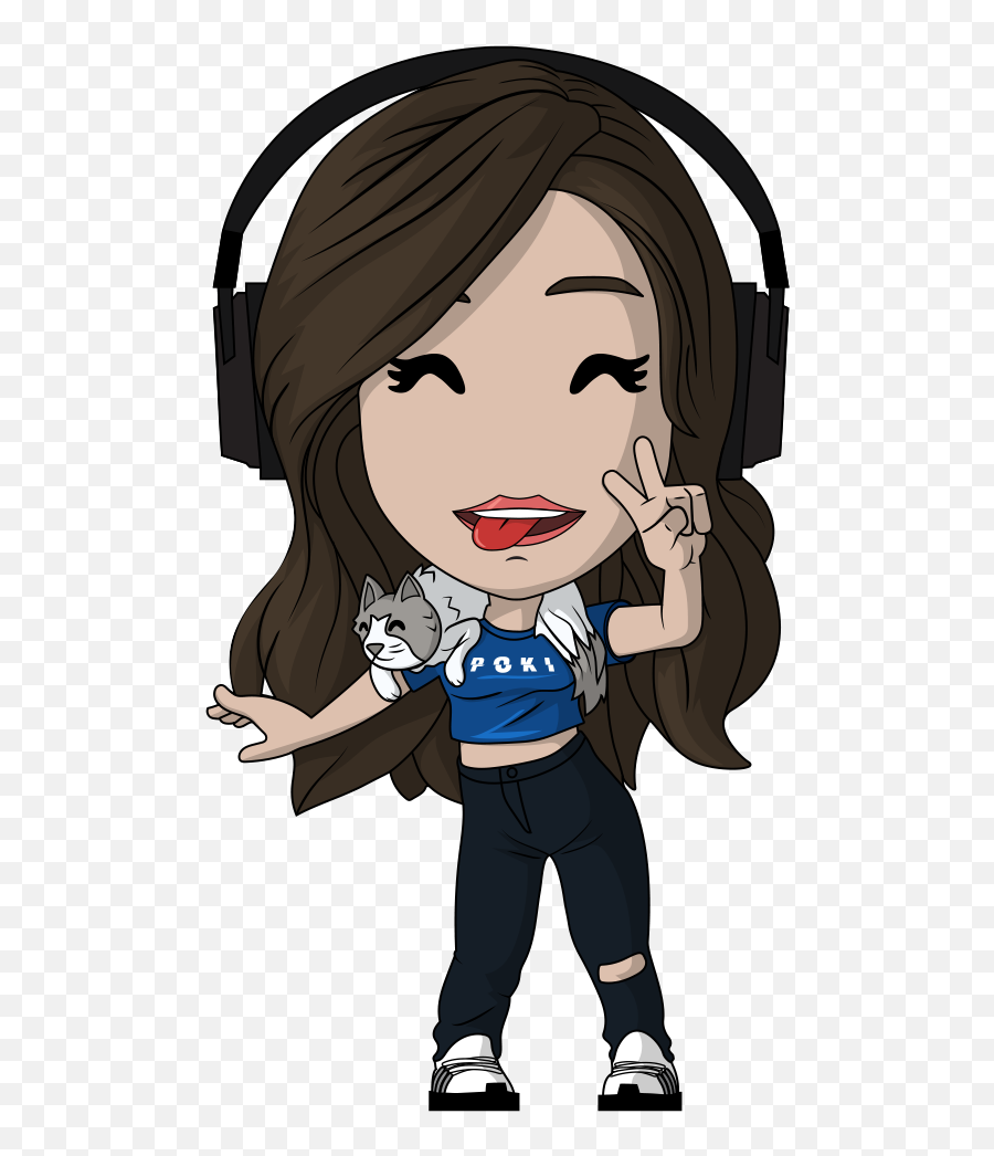 Pokimane The Youtooz Wiki Fandom - Transparent Pokimane Face Png Emoji,Emoji Wearing Headphones