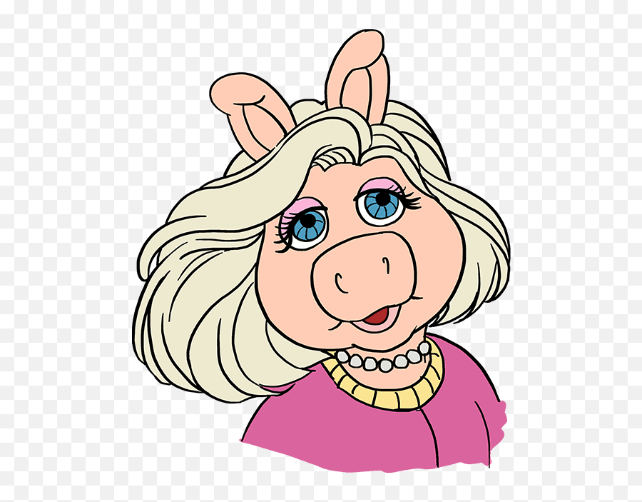 How To Draw Miss Piggy From Muppet Show - Draw Miss Piggy Face Emoji,Miss Piggy Emoji