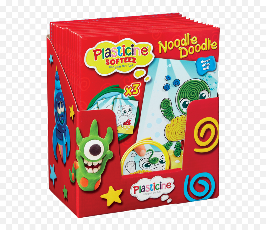 Plasticine Softeez Noodle Doodle Assortment In Cdu - Fictional Character Emoji,Alien Ship Emoji