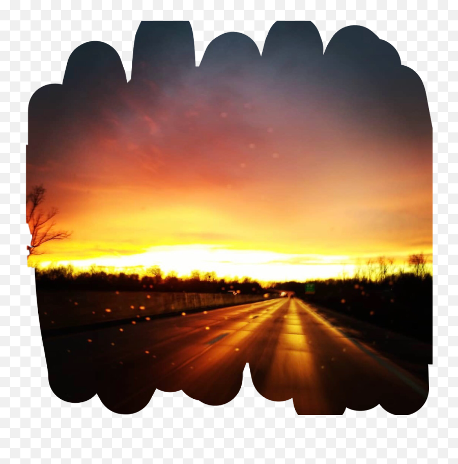 Sunny Sunrise Sun Sunset Road Background Remixit - Red Sunset Road Transparent Emoji,1001 Sky Emoji