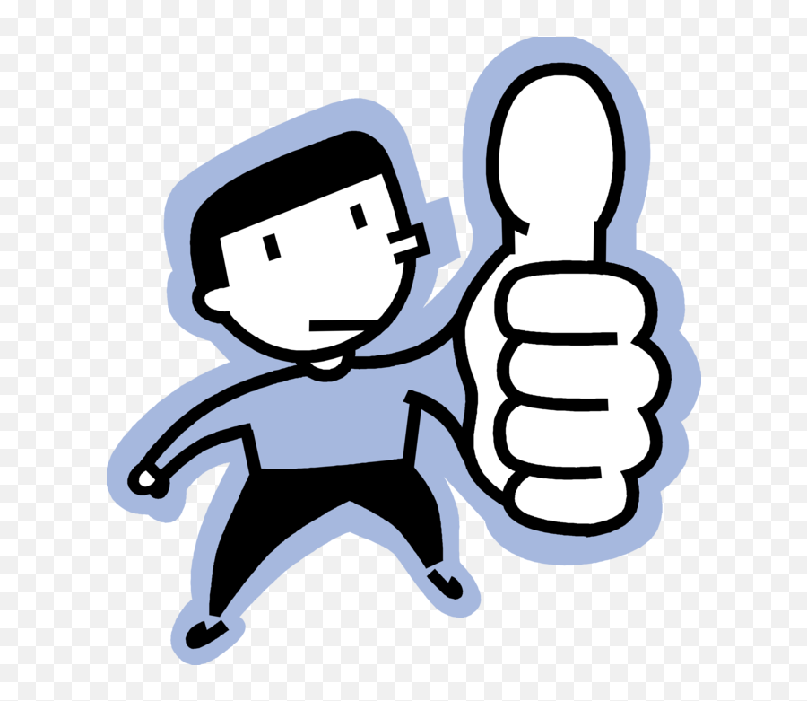 Thumb Vector Illustration - Thumbs Up Huaman Vector Png Man Cartoon Thumbs Up Png Emoji,Double Thumbs Up Emoji