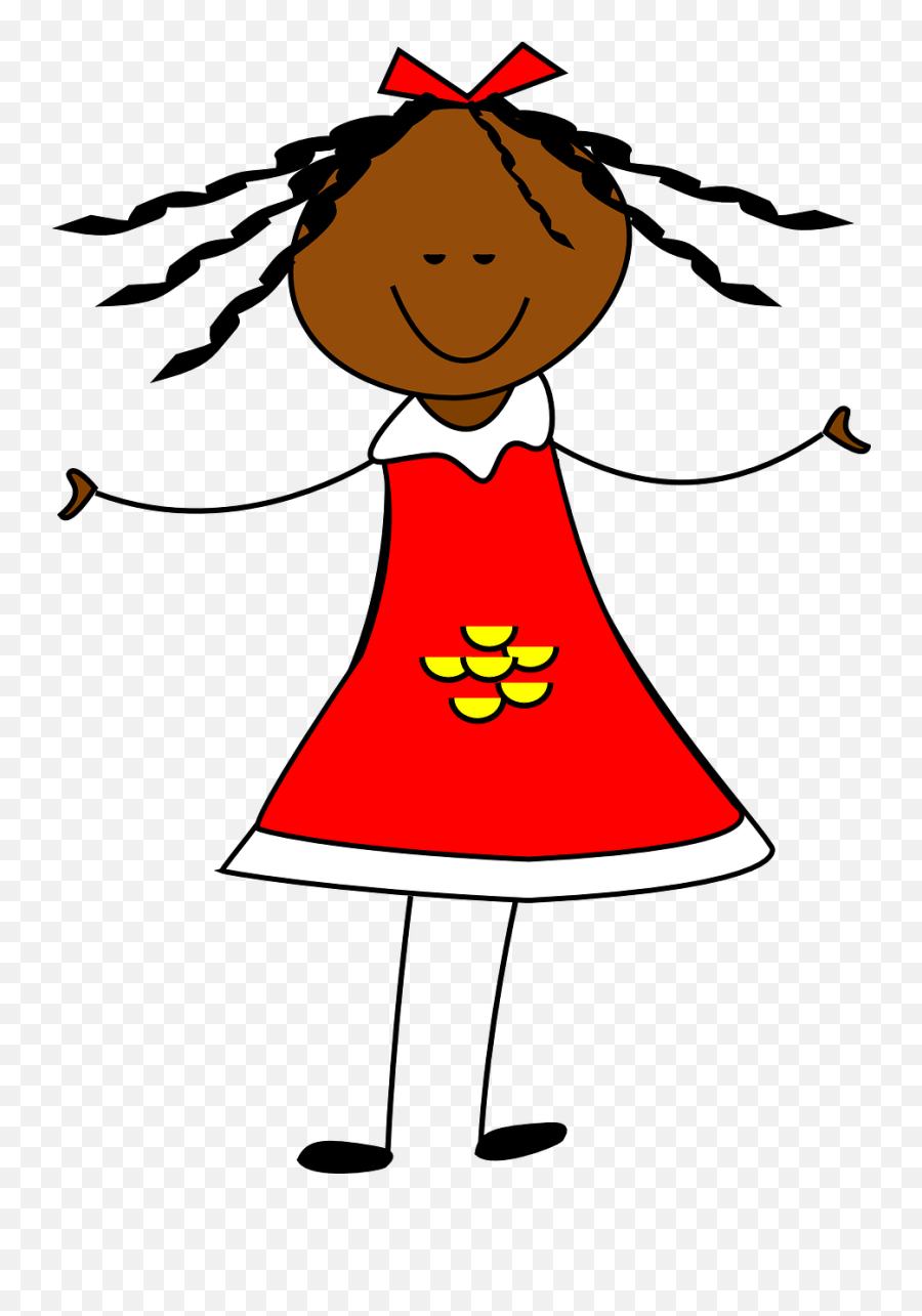 Happy Girl Child Smiling Smile Png Picpng - Girl With Red Dress Clipart Emoji,Girls Emoji Onesie