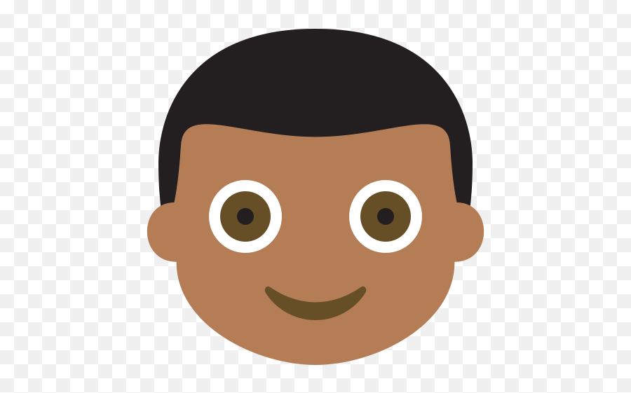 Niño Tono De Piel Oscuro Medio Emoji Imagen Grande De - Emoji Niño Vector Png,Emoticon Carita Sonriente Al Reves