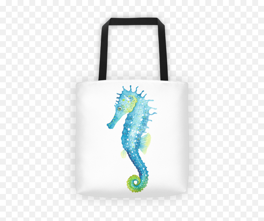 Watercolor Seahorse Tote Bag - Watercolour Seahorse Full Watercolour Seahorse Emoji,Facebook Emoticons Seahorse