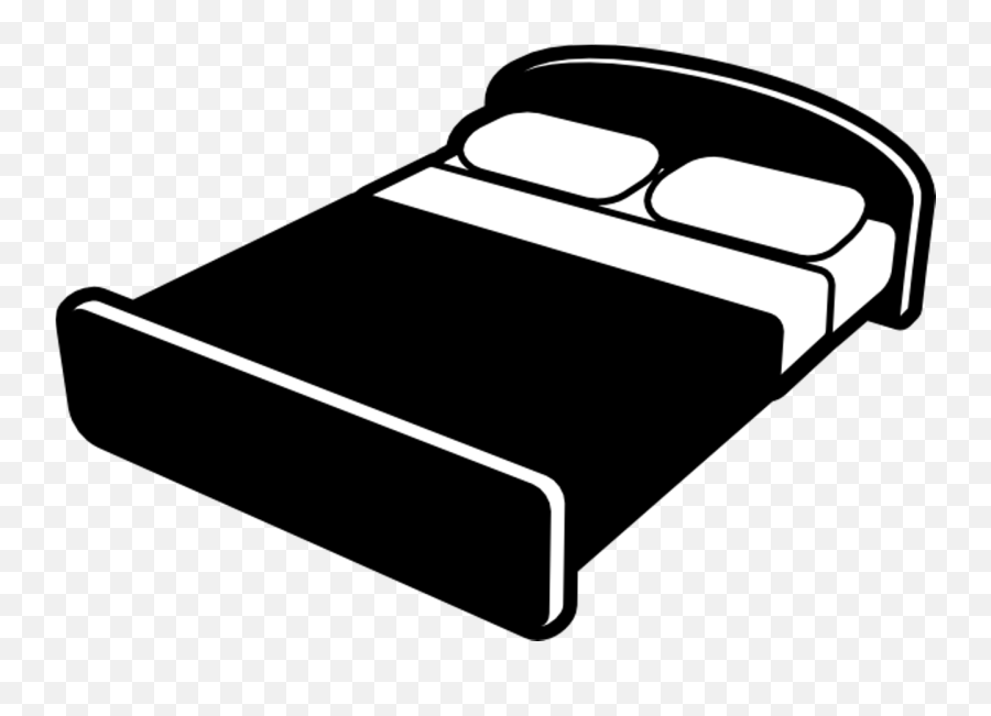 Clip Art Of Black And White Cartoon Bed Free Image Download - Black And White Bed Clipart Emoji,Preoccupied Emotions Clip Art