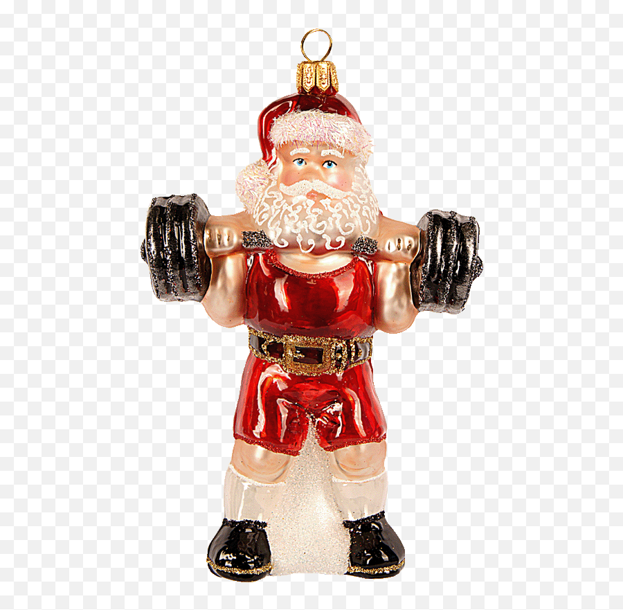 Weightlifting Santa Emoji,Weightlifter Emoticon