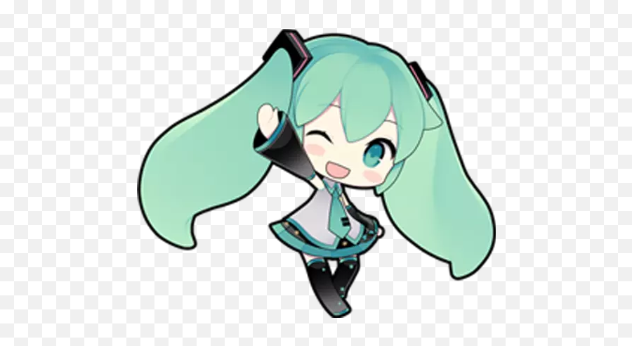 Hatsune Miku 2 Stickers For Whatsapp - Hatsune Miku Kawaii Chibi Emoji,Hatsune Miku Emoji