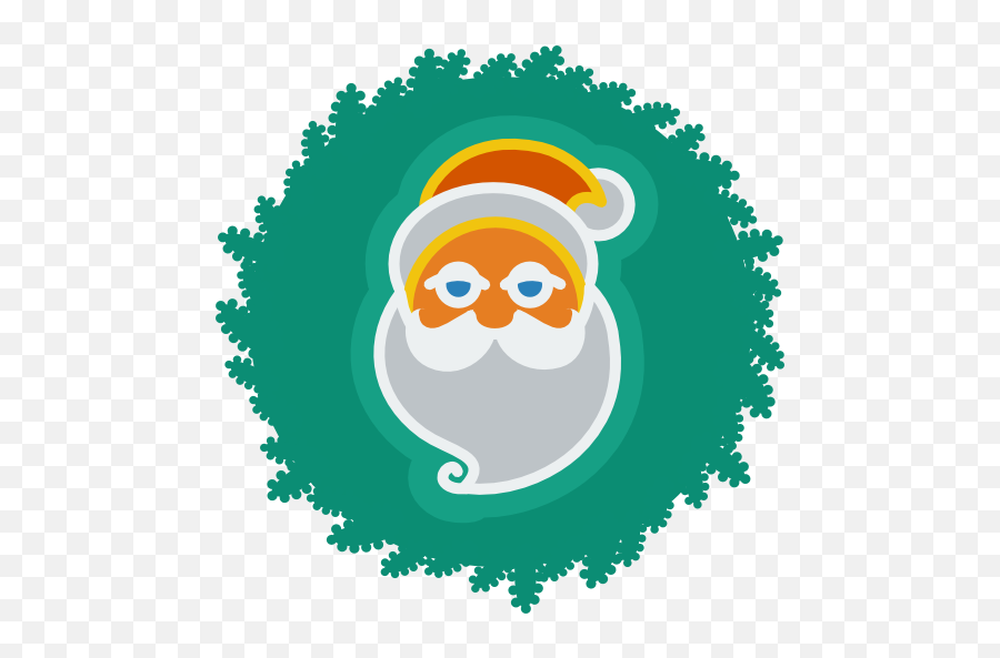 Santa Icon Christmas Wreath Iconset Iconkacom - Wreath Emoji,Christmas Reef Emoji