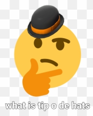 Is - Thinking Emoji Twitter Png,Hat Tip Emoticon