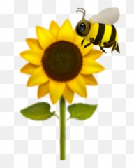 Bee Honeybee Sunflower Emoji Sticker - Iphone Sunflower Emoji Png,Honey Bee Emoji