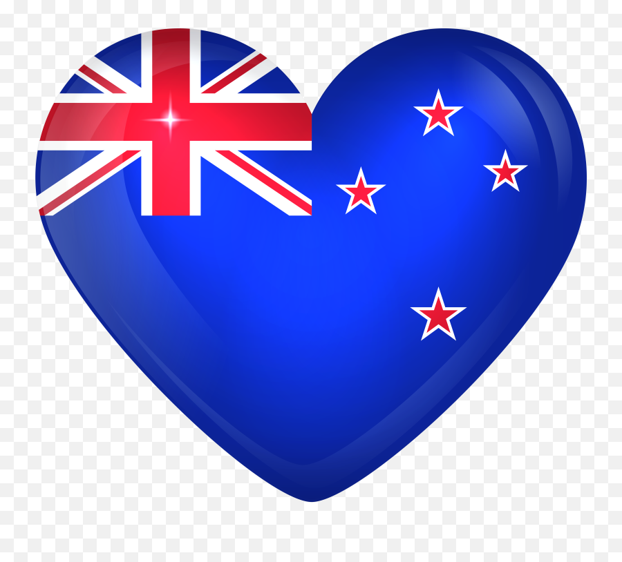 New Zealand Flag Heart Clipart - New Zealand Flag 2021 Emoji,Danish Flag Emoji
