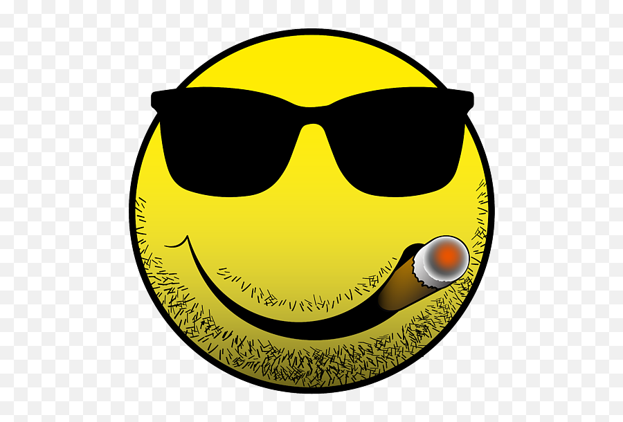 Smile Emoji Smoking Cigar Beach Towel - Smiley Face Smoking A Cigar,Smiling Emoji