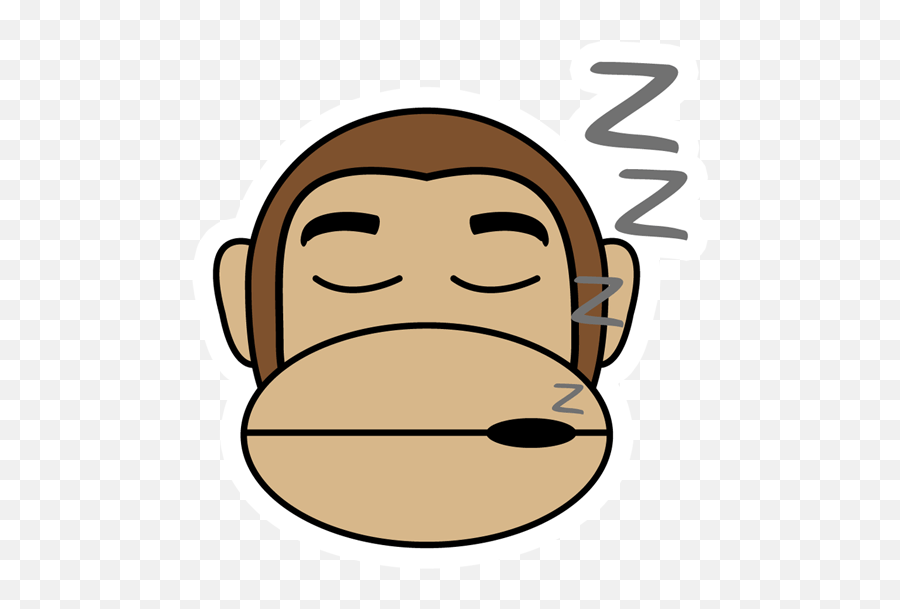 Download Monkey Sleepy Sticker - Ape Emoji Png Image With No Monkey,Monkey Emoji Png