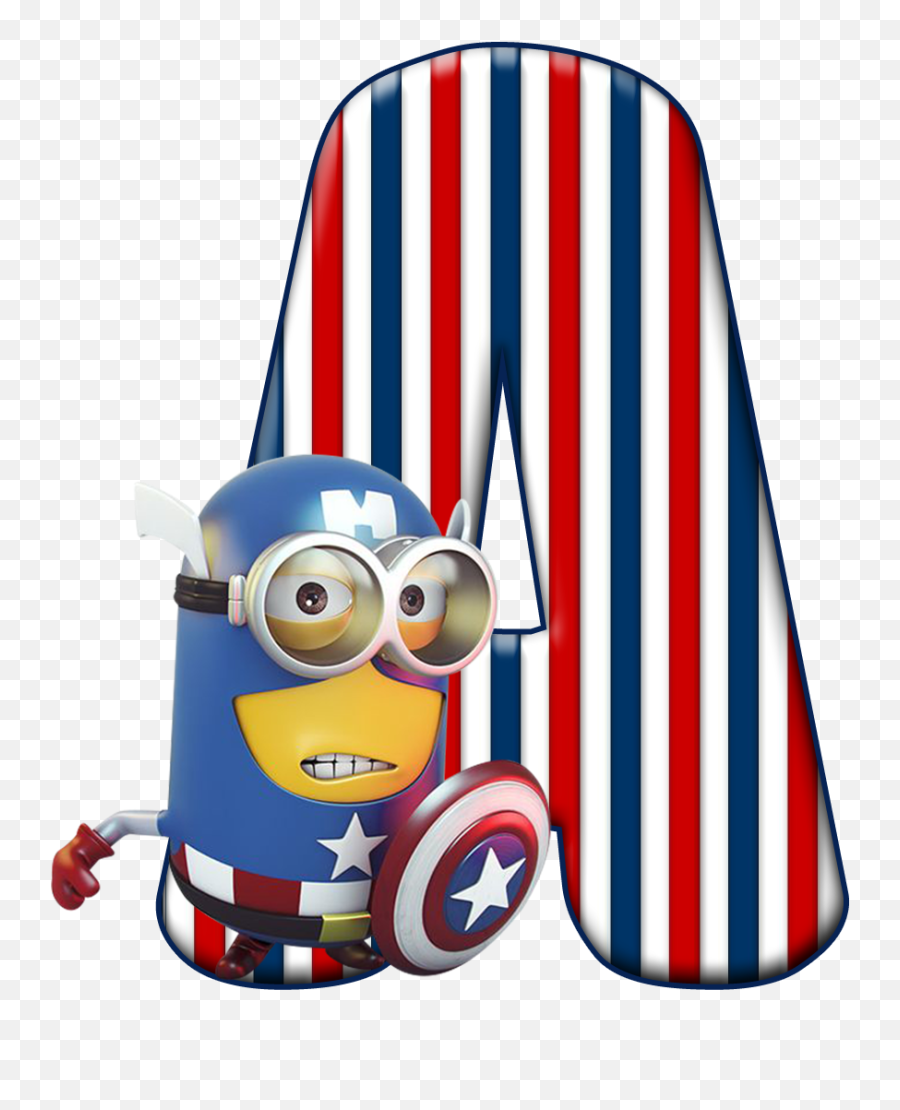 Ade Alfabeto Decorativo - Funny Captain Minion Captain America Emoji,Super Heroes Con Emojis